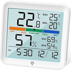 Comparativa de relojes digitales y analógicos con termómetro e higrómetro