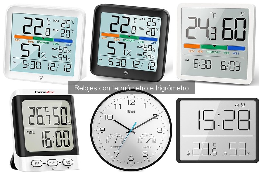 Diferencias entre relojes digitales y analógicos con termómetro